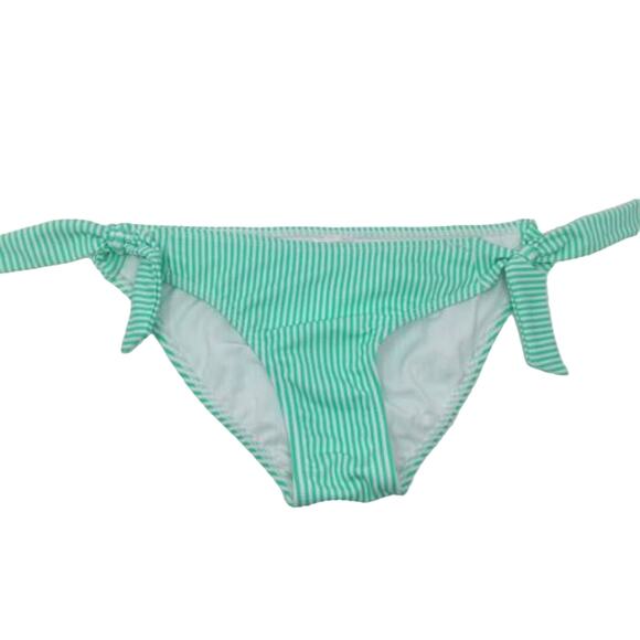 NEW Xhilaration Mint and White Striped Two Piece Bikini Set Ruffles Front Tie S - Picture 11 of 16